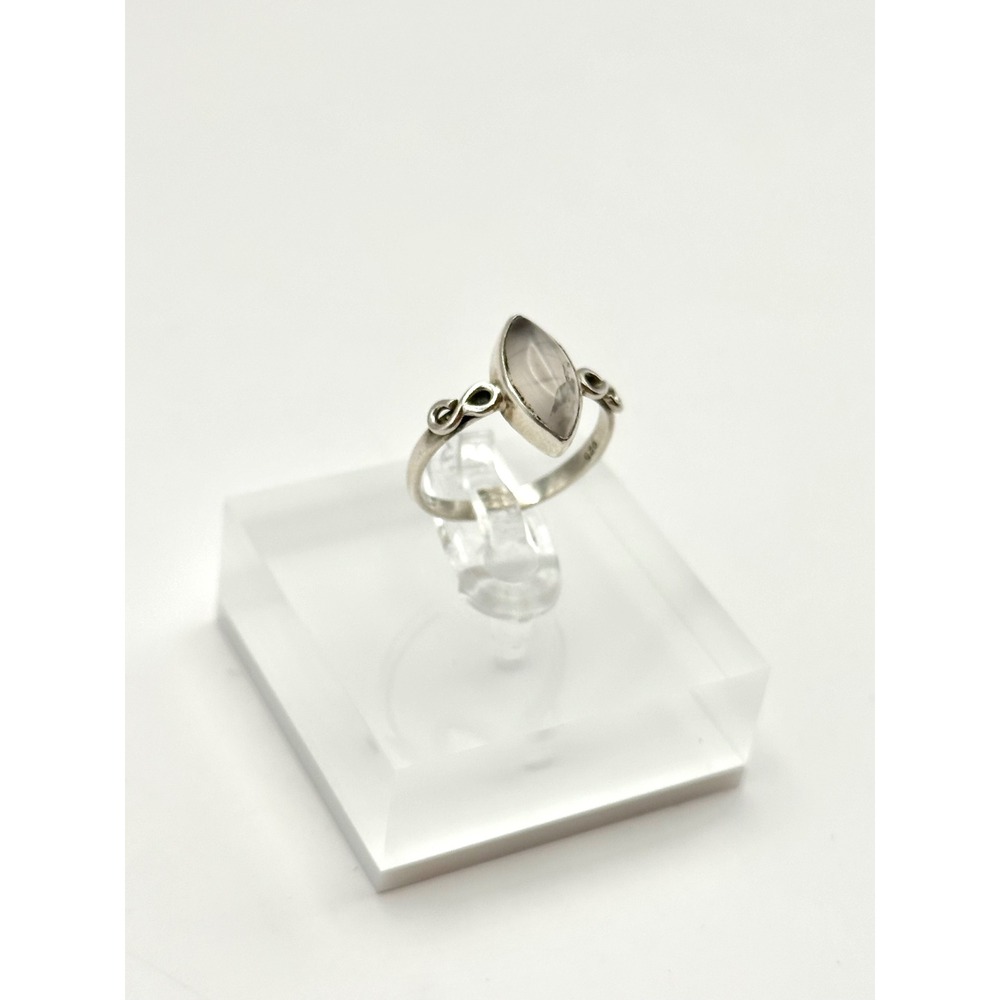 Dainty Marquise Rose Quartz Sterling Silver Handmade Ring‎ Size 5.75 - Picture 2 of 10